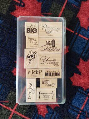 Stampin' Up! Wooden Stamp Set: Word Play (11 stamps)